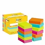 Post-it Notes Poptimistic Collection, Packung mit 12 Blöcken, 100 Blatt pro Block, 38 mm x 51 mm, Pink, Grün, Blau, Orange - Selbstklebende Notizzettel für Notizen, To-Do-Listen und Erinnerungen