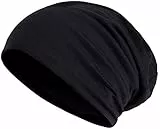 Hatstar 2in1 Reversible Damen Beanie | Damen und Herren Mütze | Baumwoll Sommermütze | Fahrradmütze (1 farbig | schwarz)