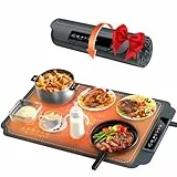 Food Warming Elektrische Warmhalteplatte：4 Erwärmung Einstellbare Temperaturstufen (40–100°C), Timer & Kindersicherung, Tragbare Wärmematte aus Silikon für Speisen für Buffet, Party & Küche
