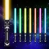 OSDUE Laserschwert Kinder, Lichtschwert, Duell Lichtschwerter, Lichtschwert Doppelklinge mit 7 Farben und Soundeffekten, für Halloween Verkleidung, Partygeschenke