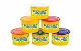Jovi Blandiver Neon Knete, extra weiche Knetmasse in leuchtenden Farben für Kinder ab 2 Jahren, gelb, grün, pink, orange, blau, rot, 6 Dosen je 460g