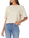 The Drop Damen Sydney T-Shirt, kurzer Cropped-Stil, Rundhalsausschnitt, Sand, XS
