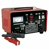 Toolland Batterieladegerät 12V 24V 7A, mit Starthilfe 9A, für Blei- und Gel-Akkus 25-135Ah, Amperemeter, Überlastschutz, Metallgehäuse, für Motorrad Traktor Auto Transporter kleines Boot