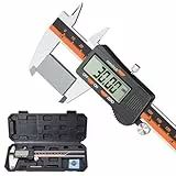 Messschieber Digitale Schieblehre, Preciva Edelstahl Messlehre Messwerkzeuge Spritzwasserdicht Staubdicht mit Ersatzbatterie und größem Display - 150 mm (schwarz)