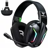 WESEARY WG1 Wireless Gaming Headset für Xbox Series X|S/One, PC, PS5, PS4, Switch, Mac, 2.4GHz & Bluetooth Headset mit Mikrofon, Low Latency, Noise Cancelling, LED Light, 50H Akku