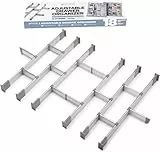 Schubladen-Organizer, Verstellbarer Schubladeneinsatz aus Aluminium für Clutter-Freie Küche, Schubladen, Büro, Klinik, Set aus 18 Trennelementen (6 lang + 12 kurz) 44.5-50 cm tief VERBESSERT