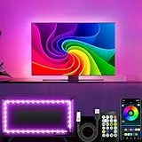 httpsmp TV LED Lichter, 4M TV LED Lichter für 40-65 Zoll, LED TV Hintergrund mit Bluetooth Funktion - RGB Farbwechselnder Lichtstreifen für Heimkino