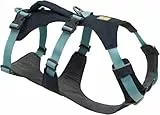 Ruffwear Flagline Hundegeschirr mit Griff, Lleichtes, Verstellbares Gehgeschirr, 3 Leinenbefestigungspunkte, verstärktes Gurtband und starker V-Ring aus Metall Basalt Grey X-Small