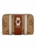 Guess Geldbörse Erenia Zip Around Wallet Latte Logo braun