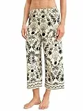 CALIDA Favourites 7/8-Pyjamahose, Schlafanzughose Damen, Interlock Qualität, hautfreundlich, pflegeleicht, elastischer Bund Charm Cream 40-42