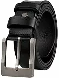 GSG SINCE 1998 Ledergürtel Herren 38mm Breit kürzbar Gürtel Leder für Männer Business und formelle Anlässe Schwarz 36-40 inch