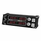 Logitech G Saitek Pro Flight Radio Panel, Radioschalttafel für Flug Simulatoren, 4 Separate LED-Anzeigen mit Reglern, USB-Anschluss, Modular und Anpassbar, PC - Schwarz