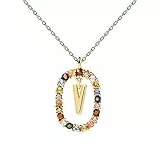 P D PAOLA - Halskette Buchstabe V- 925er Sterlingsilber 18k Vergoldung - Damenschmuck