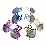 VALICLUD 4Er Set Foto Accessoires Mit Jahreszahlen Für Neue Fotoboxen – Damen Und Herren, Abschluss Brillen, Lustige Deko Artikel Und Gastgeschenke, Brillen Mit Jahreszahlen, Fröhliche