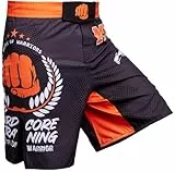 Hardcore Training Fight Shorts Kurze Hose Herren Fighters Club MMA BJJ Grappling Fitness Boxen Muay Thai No Gi (DE/NL/SE/PL, Alphanumerisch, 5XL, Regular, Regular, Graphite Black)