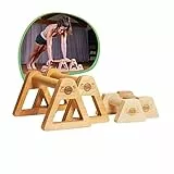 WOODPOWER® PowerBars Holz-Parallettes für Liegestütze, Liegestützgriffe Holz, Handstände, Yoga & Calisthenics, rutschfest, für Indoor & Outdoor, gelenkschonend, SET (XS + XL) (XL + XS, Classic)