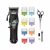 WAHL Animal Color Pro, Wiederaufladbare Tierschermaschine, Schermaschinen mit farbcodierten Aufsteckkämmen, Vollhaarpflege für Hunde, geräuscharm, Netz Akkubetriebene Schermaschinen für Hunde, schwarz
