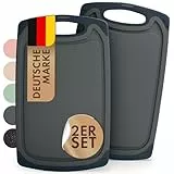 Blumtal Frühstücksbrettchen Kunststoff 25x15 cm im 2er Set - Brettchen spülmaschinenfest - Frühstücksbretter Kunststoff BPA-frei - Frühstücksbrettchen spülmaschinenfest - kleine Brotbretter Grau