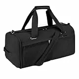 YOUNGOA Sporttasche & Reisetasche für Herren und Damen, Große Gym Bag mit Schuhfach und Nassfach, Schwarz
