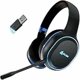 KLIM Lynx - kabelloses Gaming Headset für PS4 PS5 PC - Niedrige Latenz, leicht, Bluetooth mit Mikrofon - 3D Surround Sound, RGB Beleuchtung (Generalüberholt)