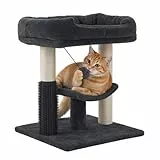 BOUCHABEL Kratzbaum für Katzen – Kompaktes Katzenbaum mit Kuschelbett, Sisal-Kratzsäulen & Spielball – Stabiler Katzenkratzbaum für kleine bis mittelgroße Katzen