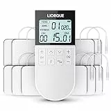 LIORQUE TENS EMS Reizstromgerät Elektrostimulationsgerät mit 2 Kanäle Muskelstimulator und 10 Stk Elektroden 50 Massagemodi Elektrostimulation für Schmerzlinderung Arthritis und Muskelaufbau