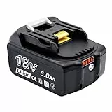18V 5000mAh Ersatzakku für Makita BL1860: Li-Ion Akku für BL1850 BL1855 BL1840 BL1830 mit LED Anzeige für Handwerker Holzarbeiter und Gärtner 1 Stück