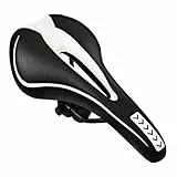 Bike Sattel Gel Universal MTB Fahrradsattel Hohl Ergonomisch Bequem Weich Memory Schaum Radsattel Cityradsättel Mountainbikesättel BMX/Mountainbike/Dirt Bike/Citybikes/für Herren Damen Kinder(Weiß)