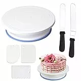 Tortenplatte Rotierender Tortenständer Tortendekorations-Werkzeugsatz, 10,8 'professioneller Tortenständer, zum Backen von Kuchen, Dekorieren von Gebäck, Backen, sechsteiliges Set