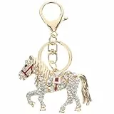LUOEM Legierung SchlüSselanhäNger Pferd - Kreativ Gestalteter Bling Bling AnhäNger FüR Modebewusste 5.6 X 4.7 X 3 Cm Tolles Geschenk FüR Pferdeliebhaber
