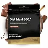 Protein Works | Diet Meal 360 - GOLD Innovation, Trinkmahlzeit, Abnehmshake, Vollwertige Ernährung, 24 Vitamine & Mineralstoffe, Leinsamen, Omega 3, Inulin, Chocolate Silk, 7 Mahlzeiten, 500g