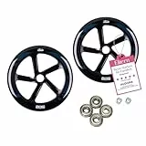 HUDORA Ersatzrollenset schmal - 2 PU gegossene Ersatzrollen für HUDORA BigWheel 205 Scooter - schnelle & schmale 205mm Ersatzräder mit ABEC 5 Kugellager - BigWheel 205 Ersatzteile Roller Zubehör