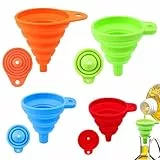 4 Stück Faltbarer Silikon Trichter, 4 Größen Silikontrichter Küchen Zusammenklappbarer Trichter, Tragbarer Faltbar Mini Trichte Set Für Bier, Öl, Flüssigkeiten Flüssigkeitsübertragung (S/M/L/XL)