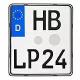 Kennzeichenhalter Motorrad 180x200 Nummernschildhalterung Motorrad 180 x 200 rahmenlos Kennzeichenhalterung Kennzeichenverstärker motorrad-kennzeichenhalter Kennzeichen Halter mit Befestigungsmaterial