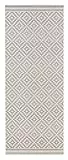 NORTHRUGS In- und Outdoor Teppich Raute 80x200cm - Wetterfest Modern Geometrisches Raute Muster Allover Design Läufer für Balkon Terrasse Garten Wintergarten Wohnzimmerteppich Wasserfest in Grau Creme