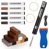 Mkitnvy Laminat Reparaturset, 22 Stk Hartwachs Reparaturset, Parkett Reparaturset, Vinylboden Reparaturset, 12 Farben Hartwachs für Holzkitt Loch Ausbessern Möbel Arbeitsplattet Reparatur Set