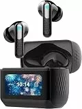 ZYHKON Bluetooth Kopfhörer mit Smart-Touchscreen Kabelloses Aufladen, USB-C Charging, IPX7 Wasserschutz, DunkelSchwarz