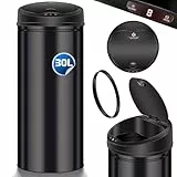 KESSER® Sensor Mülleimer ✓ Automatik ✓ Abfalleimer ✓ Abfall | EDELSTAHL | Farbe: SCHWARZ | Größe: 30 L