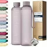 KIVY Tritan Trinkflasche 1l - Kohlensäure geeignet & Auslaufsicher - Für Sport, Schule & Büro - Sport Trinkflasche Gym - Wasserflasche Sprudel geeignet - Sportflasche 1 Liter - Spülmaschinenfest