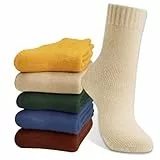 Hocerlu Warme Socken Damen, 5 Paar Thermosocken Dicke Weich Wintersocken WollSocken WanderSocken Geschenke Kuschelsocken für Frauen, EU-Größe 35-42