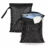 OTraki 2 Stück Wetbag Kindergarten 30 cm x 36 cm Wasserdichte Tasche Wiederverwendbar Wickeltasche Wäschebeutel reise Nasstasche mit Reißverschluss für Badeanzüge Strandtuch Sportkleidung