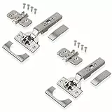Blum 2 x CLIP top BLUMOTION Möbel Scharnier 110°, gerade mit Feder, Eckanschlag + BLUM CLIP Exzenter Kreuzmontageplatte, Stahl, Schraubvariante, Distanz 0 mm, Topfband ø=35mm