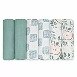 GLLQUEN BABY Musselintücher für Babys, 70 cm x 70 cm, 6er-Pack Spucktücher aus Baumwolle, saugfähig und atmungsaktiv und ideal zum Reinigen, Abwischen und Abdecken von Neugeborenen(Apfelparadies)