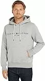 Tommy Hilfiger Herren Hoodie Core Tommy Logo mit Kapuze, Grau (Cloud Heather), M