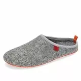 Andrés Machado - Hausschuhe für Herren - Sommer - DYNAMIC – Unisex Pantoffeln – Wolle und Filz – rutschfeste Gummisohle und herausnehmbares Fußbett - Grau Orange EU 43