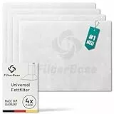 FilterBase® Universal Fettfilter Dunstabzugshaube | 4er Pack | 52x40 cm zuschneidbar – Made in Germany Dunstabzug Filtervlies für Abzugshaube