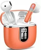 Cillso Bluetooth Kopfhörer, Kopfhörer Kabellos Bluetooth 5.4 In Ear Kopfhörer mit 4 ENC Noise Cancelling Mikrofonen, 40Std Ohrhörer mit LED Anzeige USB-C, Orange