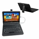 ENJOY-UNIQUE Tablet-Hülle mit externer QWERTY-Tastatur, USB-C-Anschluss, kompatibel mit Samsung Galaxy Tab A8 A7, Fire HD, Google U10, Blackview, Nokia T20, Lenovo Tab M10 (10 Zoll)