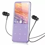 AGPTEK 64GB MP3 Player Bluetooth 5.3 mit 2,4' TFT Farbbildschirm, HiFi Musik Kinder MP3 Player mit Lautsprecher, Touch-Tasten, FM-Radio, E-Book, Aufnahme, Unterstützung bis zu 128 GB, Lila