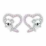Arrebol Koala Ohrringe 925 Sterling Silber für Damen Mädchen Tierliebhaber Ohrstecker Original für Kinder Teenager Geschenk Geburtstag Valentinstag